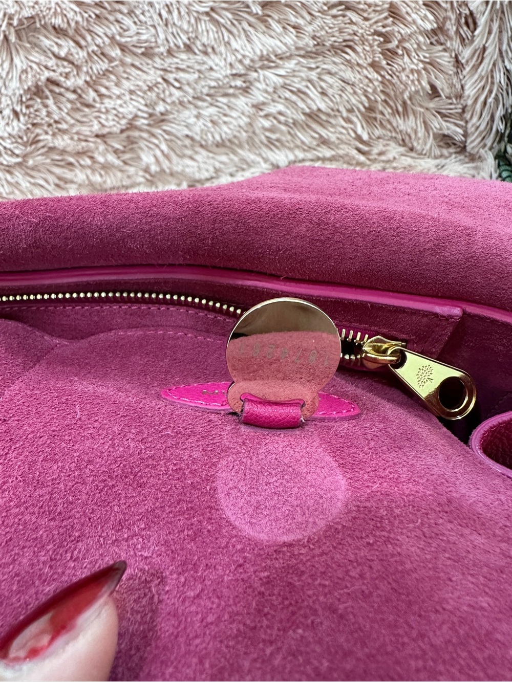 Mulberry Fuchsia Leather Satchel with Turn-Lock Closure - Picture 10 of 12